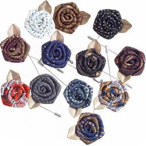 Broche boutonnière à fleur, 50 pièces, accessoires de Festival pour hommes, pour revers en feuille d'or