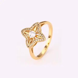 12730 Attractive price new type 18k gold color dubai gold ring designs