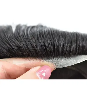 Australia Natural Hairline Indian Remy Human Hair Replacement French Lace Units Male Toupee for Medical Hair Loss