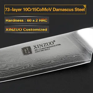 XINZUO Hot Sale 5 inch Kitchen Steak Knife Premium High Carbon Japanese Damascus Steel Rosewood Handle