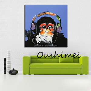 Peintures à l'huile abstraites modernes <span class=keywords><strong>de</strong></span> singes peintes à la main, œuvres d'art d'orang-outans et <span class=keywords><strong>de</strong></span> gorilles pour la décoration intérieure, support en toile - Product Image 4
