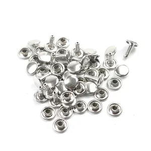 Decorative Rivets Custom Size Brass Decorative Silver Black Gold Rivet Double Cap Rivet Stud For Leather Craft Bag Shoe Handbag