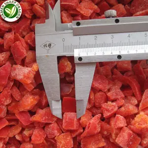 IQF Export Hight Quality Red Diced Frozen Bell Pepper Chunk Block Cubes Organic Healthy Natural Freezing Bulk