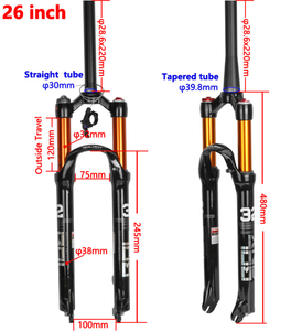 Himalo — <span class=keywords><strong>fourche</strong></span> <span class=keywords><strong>de</strong></span> <span class=keywords><strong>vélo</strong></span> <span class=keywords><strong>de</strong></span> montagne FKA002, en alliage <span class=keywords><strong>de</strong></span> magnésium, avec télécommande, 26, 27.5, 29 pouces - Product Image 3
