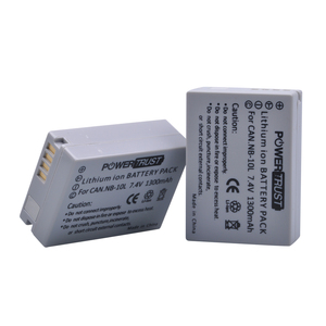 En gros 7.4V 1300mAh NB-10L NB10L NB 10L Batteries pour Canon G1X G15 G16 SX40HS SX50HS SX60HS SX40 SX50 SX60 HS Bateria