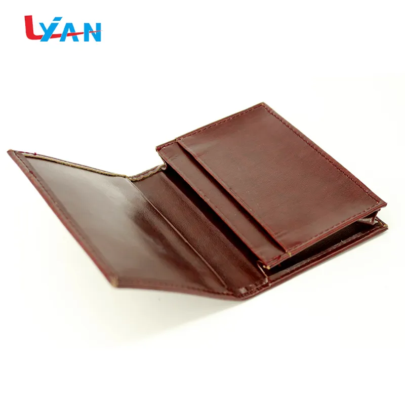 Salable custom men pu leather business card holder money clip wallet