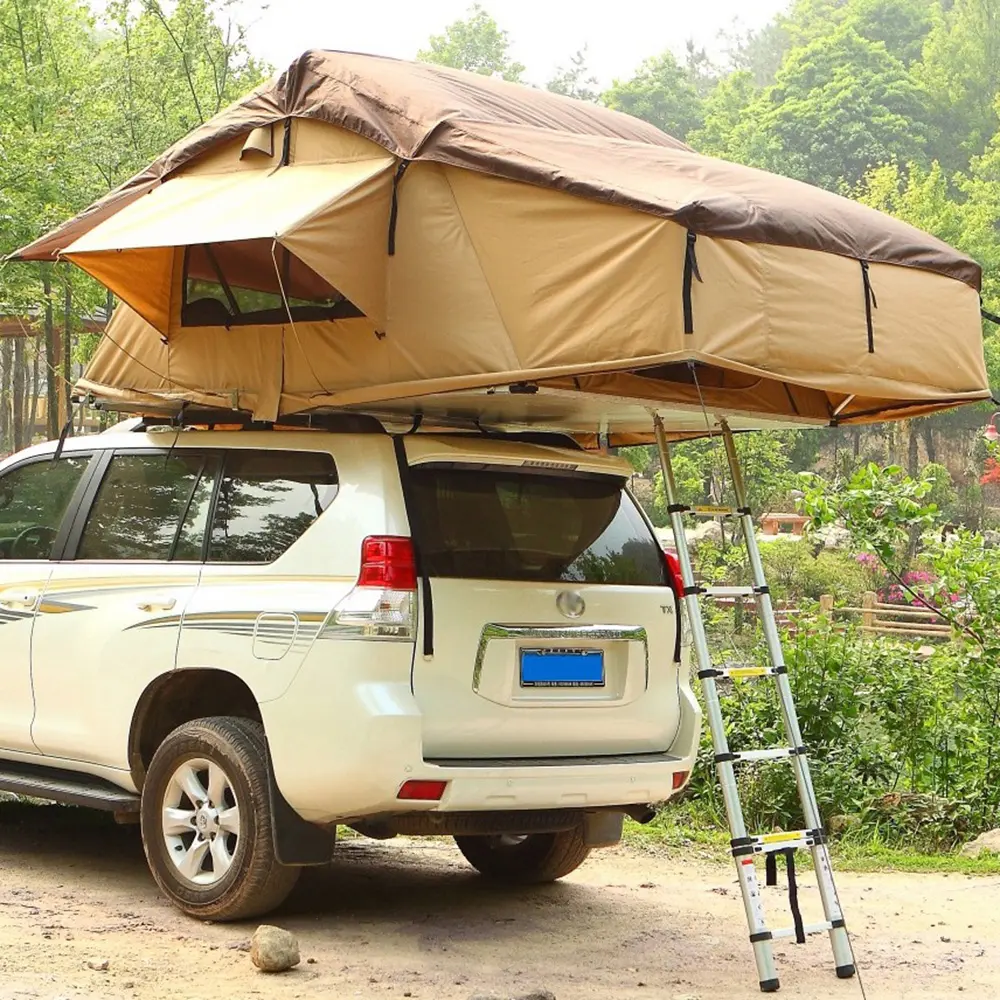 Beste Soft Top Roof Top Tent Vehicle Side Luifel Auto Trailer Roof Top Tent 4 Persoon Tent