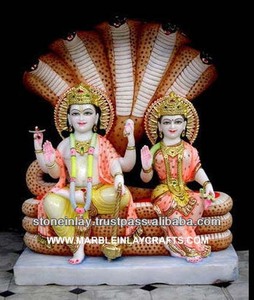 Statue Laxmi naran en marbre sans visière, fait à la main - Product Image 1