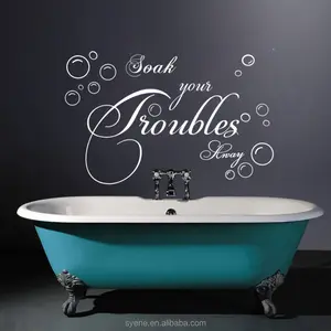 bathroom tile stickers 3d art vinyl quotes soak your bubble away words bathroom mirror wall stickers decor bathroom wall decals