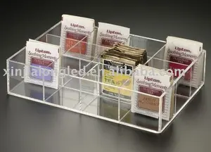 12 Compartments Plexiglass Tea Bag Organizer Tray Acrylic Tea Bag Box Perspex Tea Bag Holder