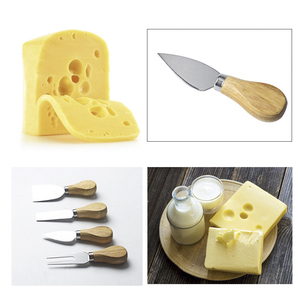 4 Pieces Cookware Stainless Steel &amp; Rubber Wood Handle Mini <strong>Knife</strong>, Butter <strong>Knife</strong>, Spatula , Fork <strong>Cheese</strong> <strong>Cheese</strong> <strong>Knife</strong> <strong>Set</strong> - Product Image 3
