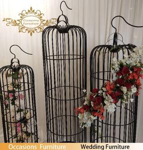 Kuş kafesi büyük vazo demir siyah Centerpiece düğün zemin dekor olaylar sahne süslemeleri için - Product Image 4