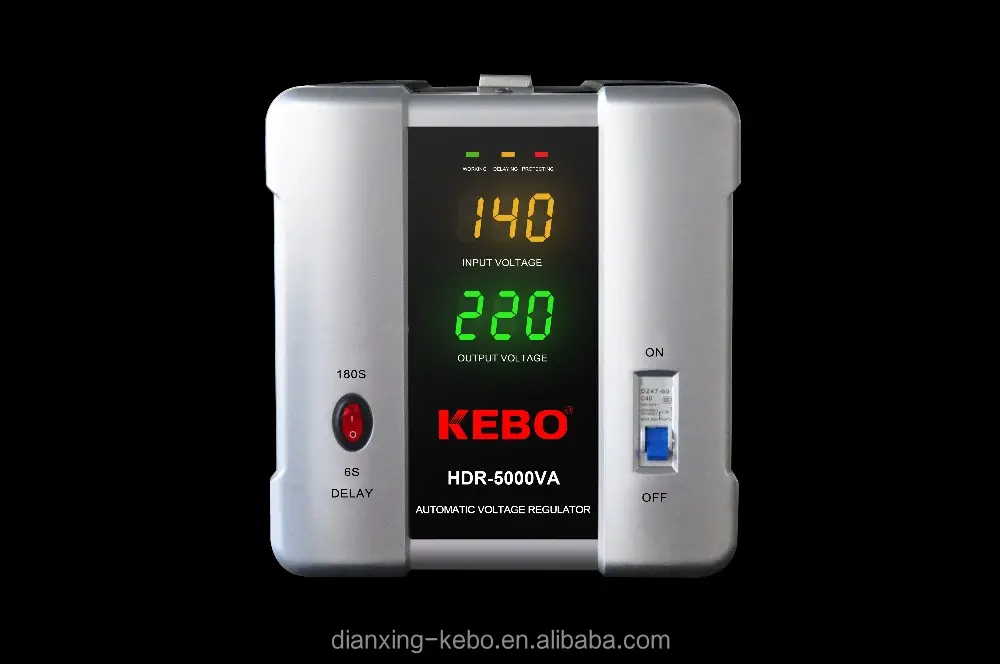 KEBO input 100V-260VAC output 220V 110V Digital LCD Automatic voltage regulator 5000VA voltage stabilizer