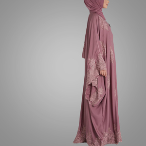 High Quality Moroccan Style Lace Kaftan <strong>Dresses</strong> Plus Size Nice Lace Fabric <strong>Arabic</strong> Jilbab Islamic <strong>Women</strong> Clothing - Product Image 3