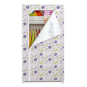<span class=keywords><strong>Armadio</strong></span> Pieghevole in Tessuto Non Tessuto per Bambini, Singolo, Smontabile, in Acciaio, Economico e di Tendenza - Product Image 4