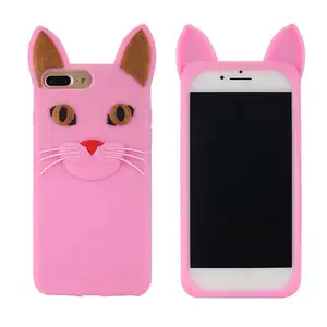 Popular phone cover Silicone big ears cat silicone case for sumsung