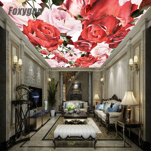<span class=keywords><strong>Peinture</strong></span> de roses en PVC extensible, dessins d'art pour décoration de <span class=keywords><strong>plafond</strong></span>, <span class=keywords><strong>plafond</strong></span> en plastique imprimé 3D - Product Image 2