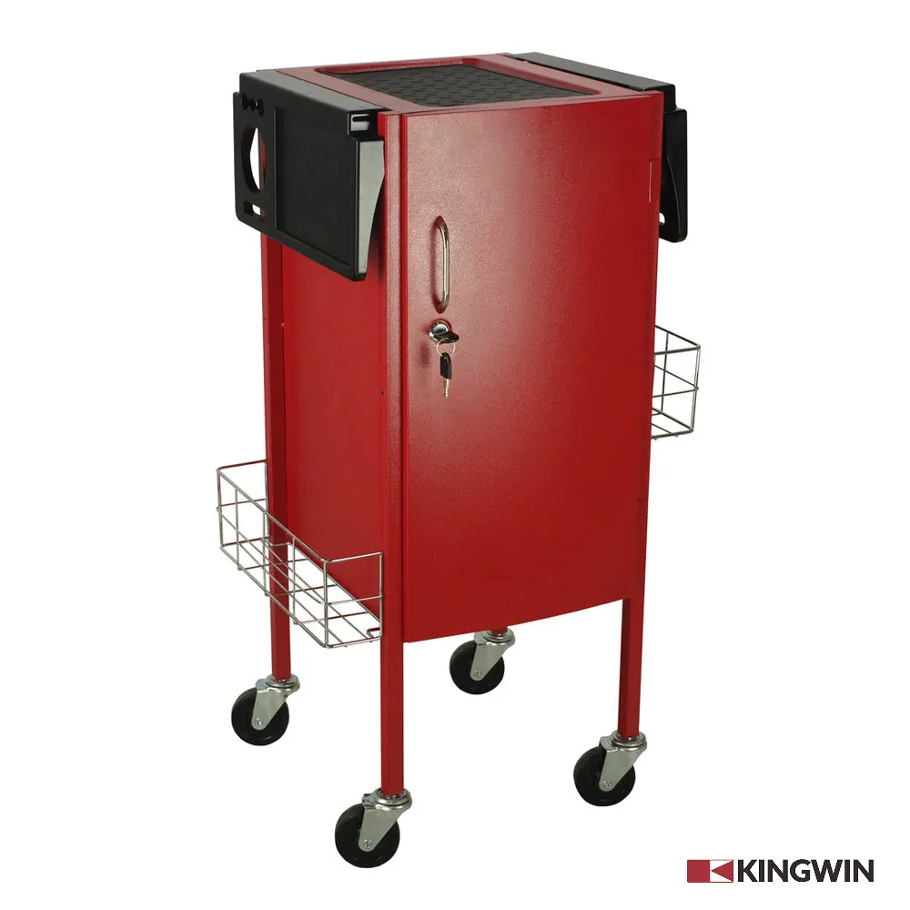Hair Rolling Cart 5 Layers Storage Barber Hairdressing Trolley Red
