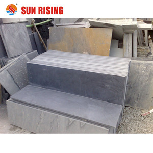 Escaliers extérieurs en ardoise noire de carrière ancienne, surface polie, bord arrondi, pour la décoration - Product Image 5