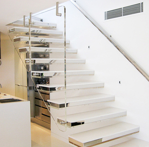 <span class=keywords><strong>Escaleras</strong></span> flotantes <span class=keywords><strong>de</strong></span> cristal prefabricadas LED para uso doméstico, bajo precio - Product Image 5