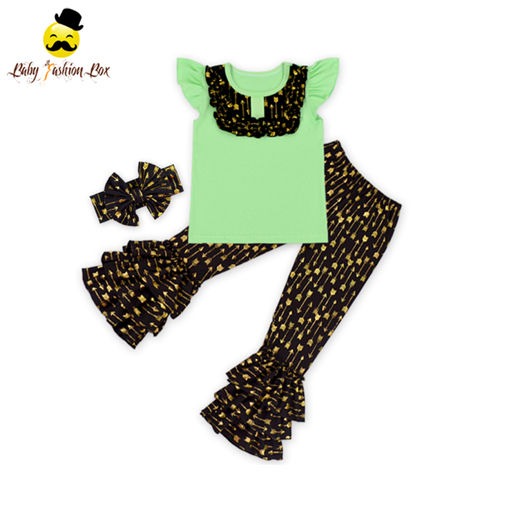 2018 новый дизайн бутик хлопок без рукавов летняя детская одежда комплект