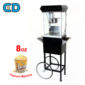 Machine à popcorn de qualité commerciale pour cinéma, popcorn rouge pour l'heure du cinéma, machine à popcorn de 8 oz, machine à popcorn sur pied gratuite avec chariot - Product Image 1