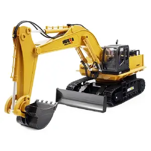Very Popular 2.4GHz Huina 1510 11CH Alloy RC Excavator toy Charging Excavator Mini for kids
