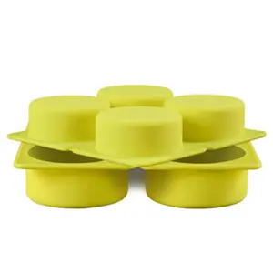 P0362 Factory Wholesale 4 Cavity Round Soap Mold BPA Free Silicone Soap Mold Making Handmade