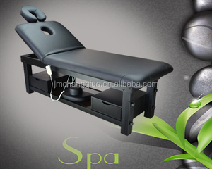 Sıcak satış Modern tasarım deri güzellik yatağı taşınabilir katı ahşap elektrikli masaj masa oturma odası otel spor salonu terapi mobilya - Product Image 2