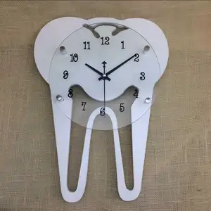 MDF tooth shape handmade clock for hospital