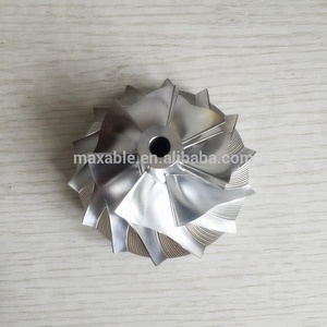 <span class=keywords><strong>S200</strong></span> 51.80/74.10mm 7 + 7 lames Turbo fraisage/aluminium 2618/roue de compresseur de billette pour 2008-2010 Powerstroke Composé Turbo - Product Image 4