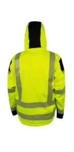 High Visibility Reflective Safety Softshell Hoodie Sweatshirt For Men Traffic Warmer Security Workwear Uniform