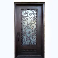 Puertas de entrada de seguridad de metal chino, puerta de hierro forjado lowes