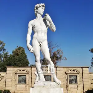 Suministro de fábrica, estatua moderna de hombre desnudo de piedra de jardín David