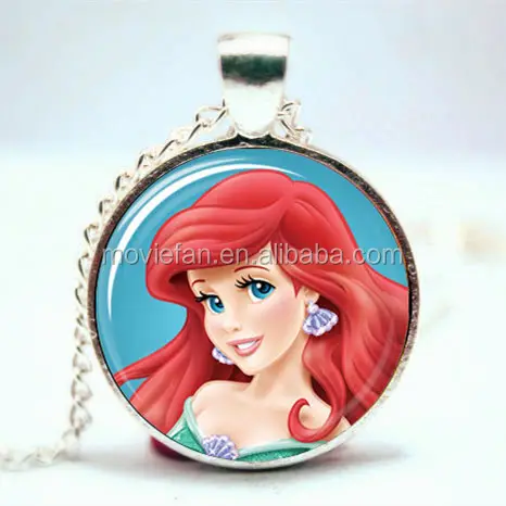 Princess Ariel The Little Mermaid VISION 2 Necklace Glass Photo Cabochon Necklace