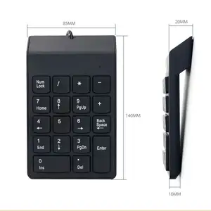 Wired USB Numeric Keypad Slim Mini Number Pad Digital Keyboard 18 Keys