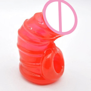 Yumuşak horoz kollu erkek seks oyuncak Penis kollu TPR iffet kafes - Product Image 6