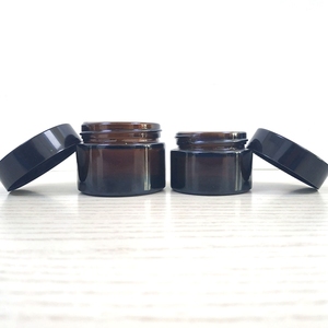 100g vacía tarro de crema 30g frasco de vidrio ámbar de 50g envase cosmético con la tapa negra tapa de oro boticario - Product Image 4