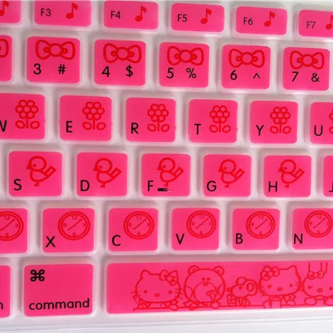 Cute Hello Kitty Silicone Keyboard Cover Skin Protector for Macbook Pro 13 15 17 Inch