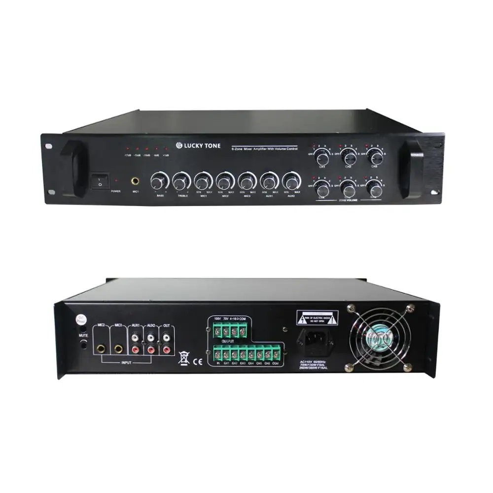 MA-6360VC Professional 6-존 360 와트 2U 믹서 힘 증폭기 와 내장 스피커 selector 및 개인차가 커 volume controller