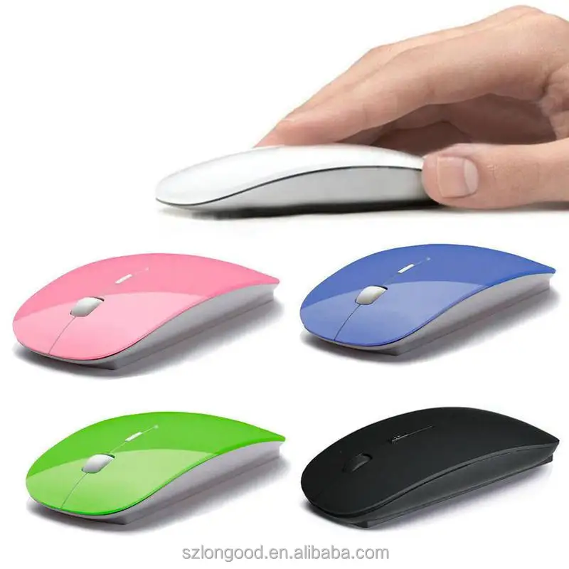 Cheap Wholesale Thin Slim 2.4G Optical Computer Wireless Mouse For Mac Laptop Windows