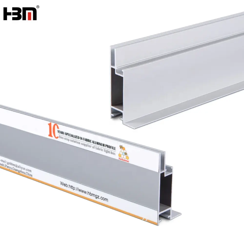 guangzhou huibaimei led fabric lightbox led profile aluminum seg frame extrusions sgs aluminium wall mounted seg frame