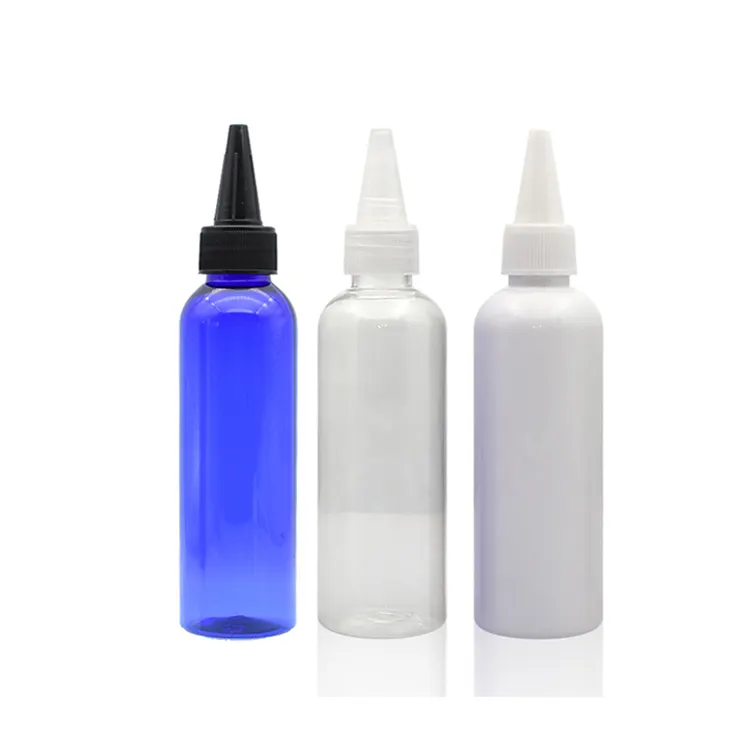 low price 5ml 15ml 20ml 30ml 50ml 60ml 80ml 100ml 120ml 4oz blue white green red pink amber plastic bottle with twist lid