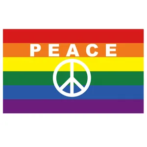 2023 kualitas tinggi murah layar besar ukuran khusus sublimasi dicetak 3x5ft Lesbian Gay Pride simbol perdamaian bendera