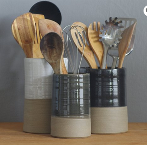 FENN, juego de soporte para utensilios de cocina de cerámica al por mayor, cuchara blanca y gris, tenedor, estante para utensilios - Product Image 3