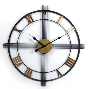 21 дюймов 54,5 см круглая бронзовая Современная античная винтажные металлические домашние декоративные кварцевые настенные часы для гостиной