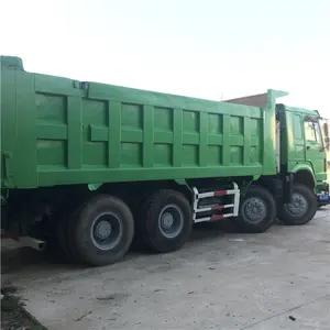 Green China 12 Wheel used Dumper Truck Price 375HP , used Sinotruk HOWO 8X4 Tipper Dump Truck For Sale