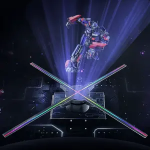 Kipas Proyektor Led 3d Tampilan Hologram, Generator Hologram Putar 3d Kipas Iklan