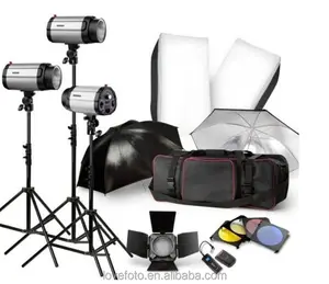 Profesional Godox 250W Studio Flash Strobe Lighting Payung Kit 3X 250W