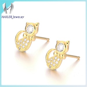 En laiton mignon chat en forme pas cher chinois tous les types de boucles d'oreilles - Product Image 2